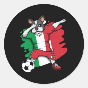 Adesivo Francês Buldogue Itália Futebol Fãs de Jersey