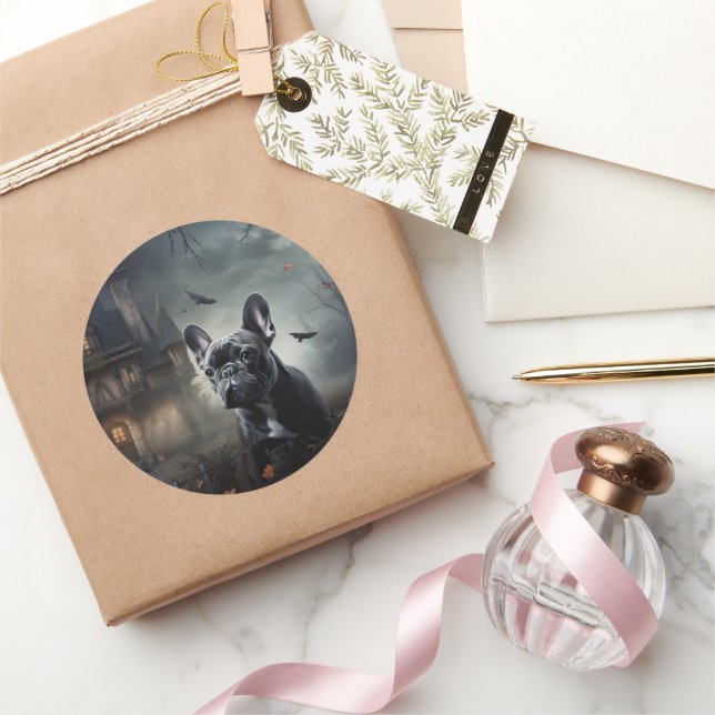 Adesivo Francês Bulldog Halloween Scary (Presentear)