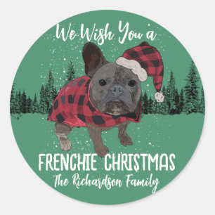 Adesivo Francês Bulldog Natal Personalizado Cão Francês