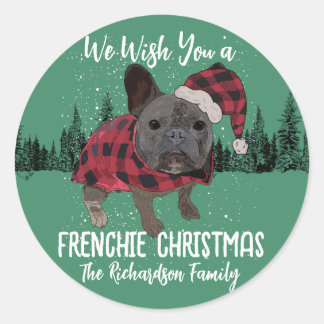 Adesivo Francês Bulldog Natal Personalizado Cão Francês