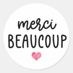 Adesivo Francês Muito Obrigado Merci Beaucoup