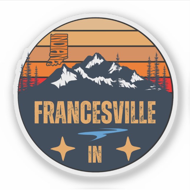 Adesivo Francesville, Indiana (Frente)