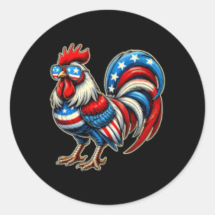 Adesivo Frango Bandeira Americana Usa Fazendeiro Engraçado
