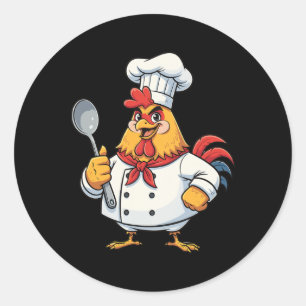 Adesivo Frango de desenho animado cozinheiro galo chef coz