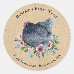 Adesivo Frango de Fazenda Floral da Country Watercolor Hen