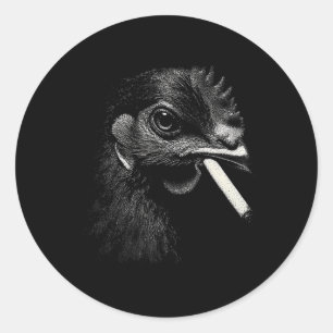 Adesivo Frango de granja ousado fumando ícone estilo urna