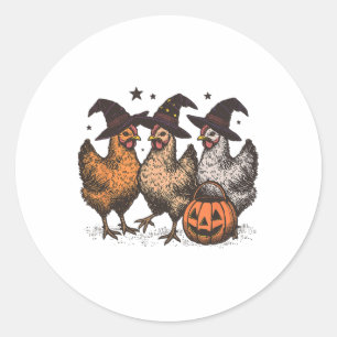 Adesivo Frango de outono de Halloween Abóbora ou tratament