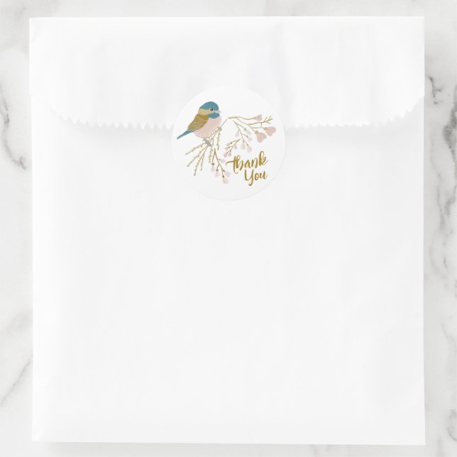 Adesivo Frango Dourado Rosa Bonito Obrigado (Bolsa)