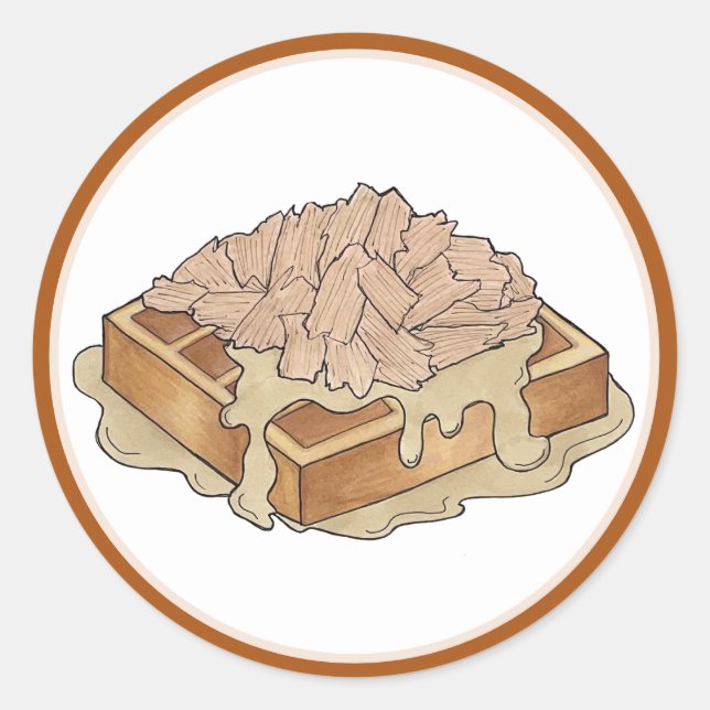 Adesivo Frango e Waffles, Comida Neerlandesa Amish (Frente)