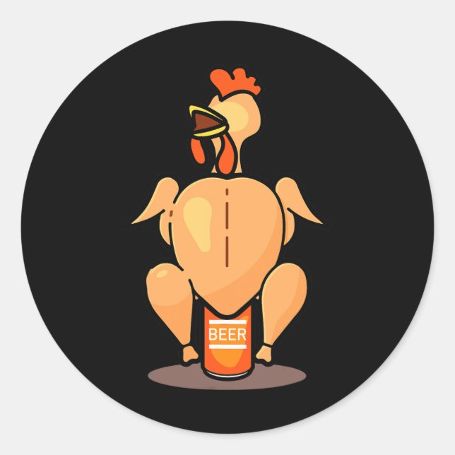Adesivo Frango Em Lata De Cerveja Churrasco Fofo Presente  (Frente)