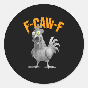Adesivo Frango F-Caw-F Engraçado Frango F-Caw-F Retro Clás