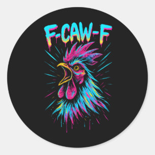Adesivo Frango Fcawf Engraçado F-caw-f Galo Meme F Caw F M