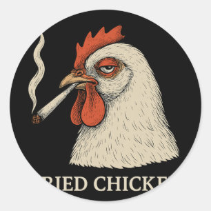 Adesivo Frango Frito Fumando Jantar Engraçado Amante de Ma