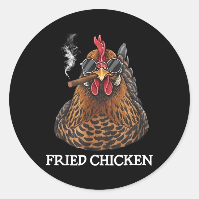 Adesivo Frango Fumando Meme de Maconha Engraçado para Fuma (Frente)