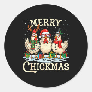 Adesivo Frango Natal Chapéu de Papai Noel Alegre Chickmas