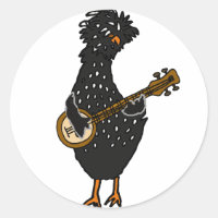 Frango Polonês Engraçado Jogando Banjo Art