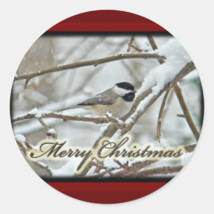 Adesivo Frango preto de Natal em neve
