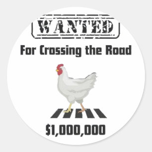 Adesivo Frango Procurado Por Atravessar A Estrada