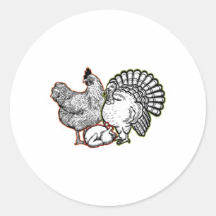 Adesivo Frango Turquia Dia de Ação de Graças Caiu Animal E