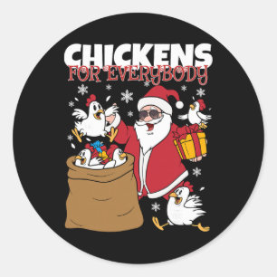 Adesivo Frangos Para Todos Camiseta Divertida de Natal par