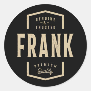 Adesivo Frank Genuine e Confiável - Nome Frank