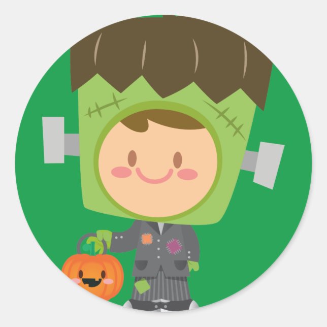 Adesivo Franken Cute Frankenstein Kids Halloween (Frente)