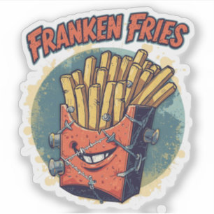 Adesivo Franken Fries Dia de as Bruxas engraçado Fries Pun