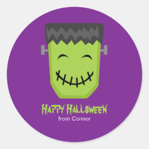 Adesivo Frankenstein feliz caçoa o Dia das Bruxas