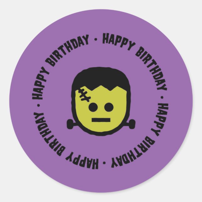 Adesivo Frankenstein Halloween Birthday Stickers (Frente)