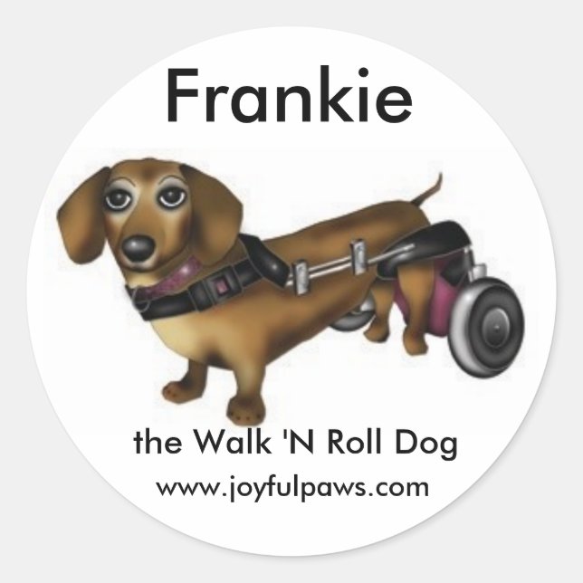 Adesivo Frankie Small, Frankie, o Cachorro de Roll Walk (Frente)