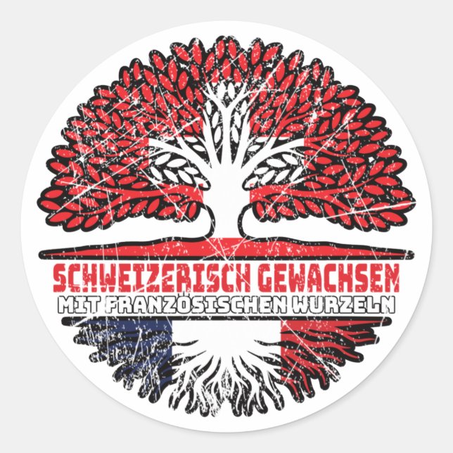 Adesivo Frankreich Französisch Schweizer Schweiz Baum (Frente)