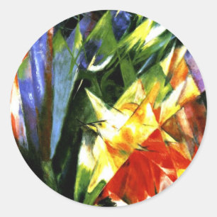 Adesivo Franz Marc: Pássaros - arte Cubista de Franz Marc