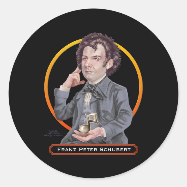Adesivo Franz Peter Schubert, compositor austríaco (Frente)