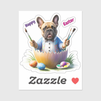 Adesivo Französische Bulldogge Ei Ostern French Bulldog