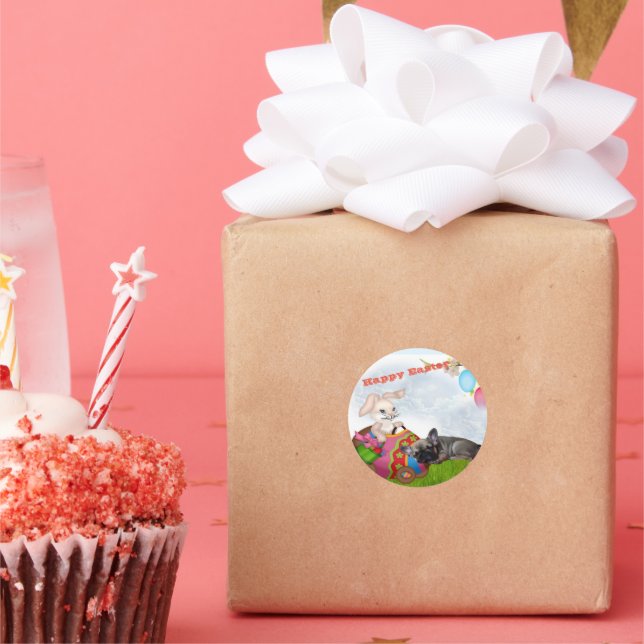 Adesivo Französische Bulldogge Happy Easter French Bulldog (Festa)