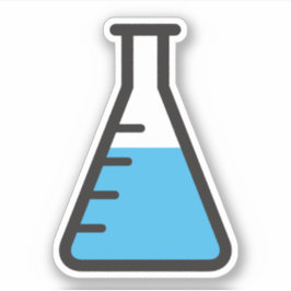Adesivo Frasco de Erlenmeyer com ciência líquida