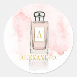 Adesivo Frasco de Perfume de Monograma Elegante