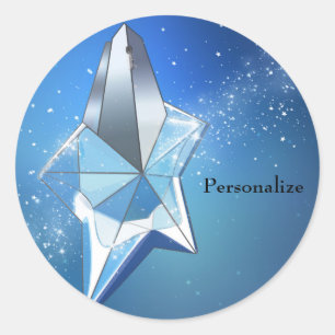 Adesivo Frasco de Perfume Estrela Brilho Azul Glam