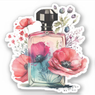 Adesivo Frasco de Perfume Floral