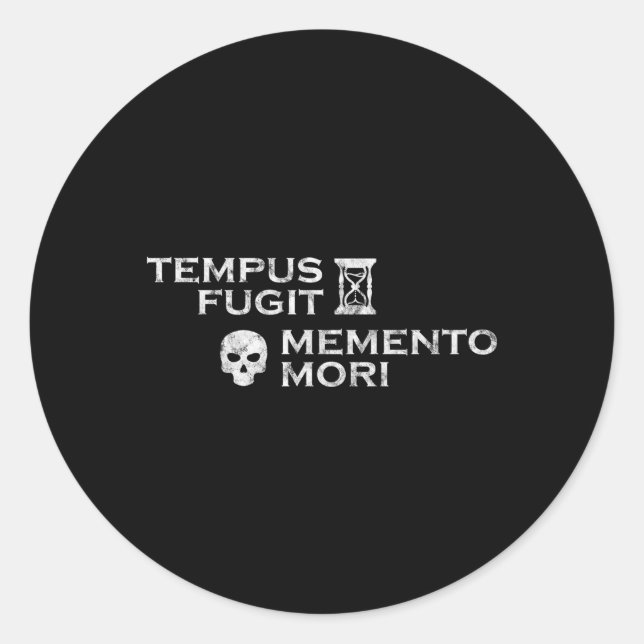 Adesivo Frase Latina Tempus Fugit Meto Mori (Frente)