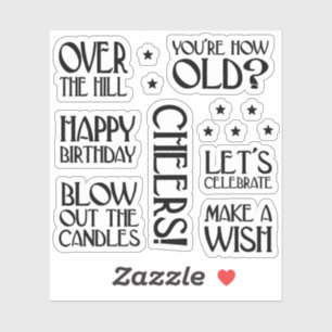 Adesivo Frases do aniversário do art deco