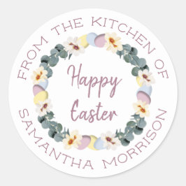 Adesivo Frasto De Ovos De Felz pascoa Floral Da Cozinha De