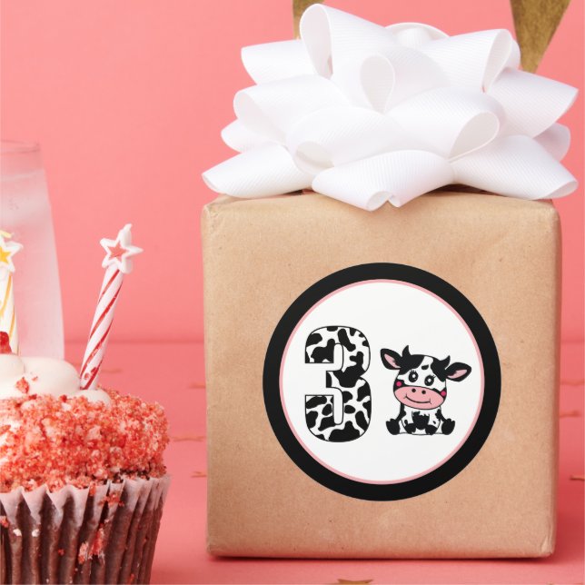 Adesivo fraternidade unisexo aguda três vaca de aniversári (Festa)