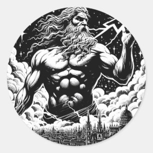 Adesivo Frath Of Zeus ink Illustration Grega mythology art