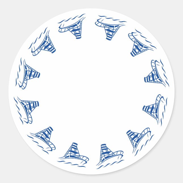 Adesivo Fratura azul-náutica vazio do navio (Frente)