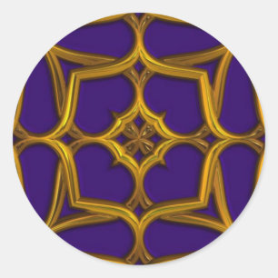 Adesivo Fratura Celta Dourada Em Fundo Roxo
