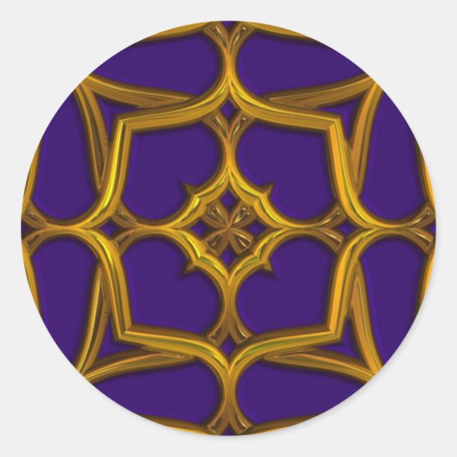 Adesivo Fratura Celta Dourada Em Fundo Roxo (Frente)