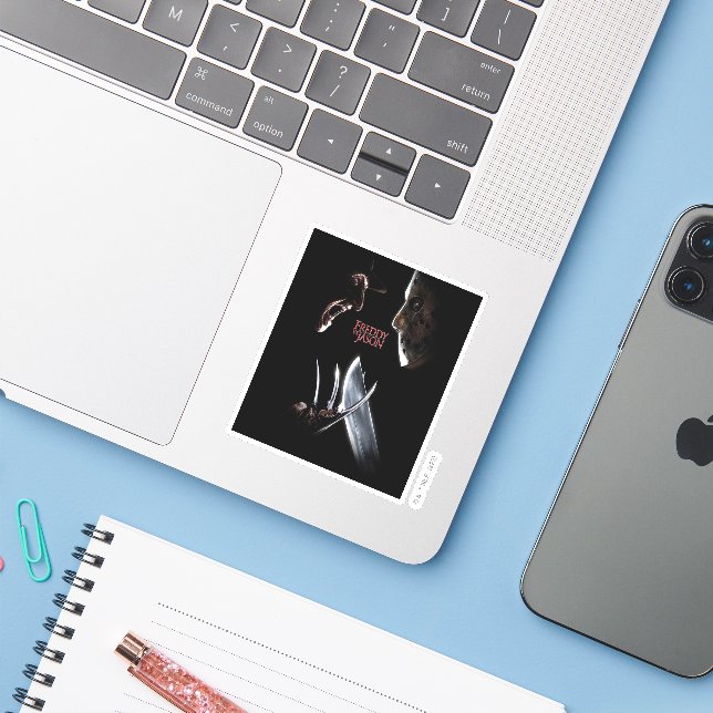 Adesivo Freddy vs Jason | Poster de teatro (Notebook com iPhone)