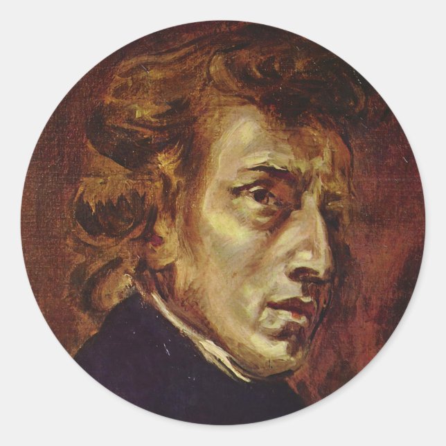 Adesivo Frederic Chopin Retrait por Eugene Delacroix (Frente)