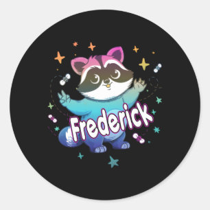 Adesivo Frederick Name Com Raccoon